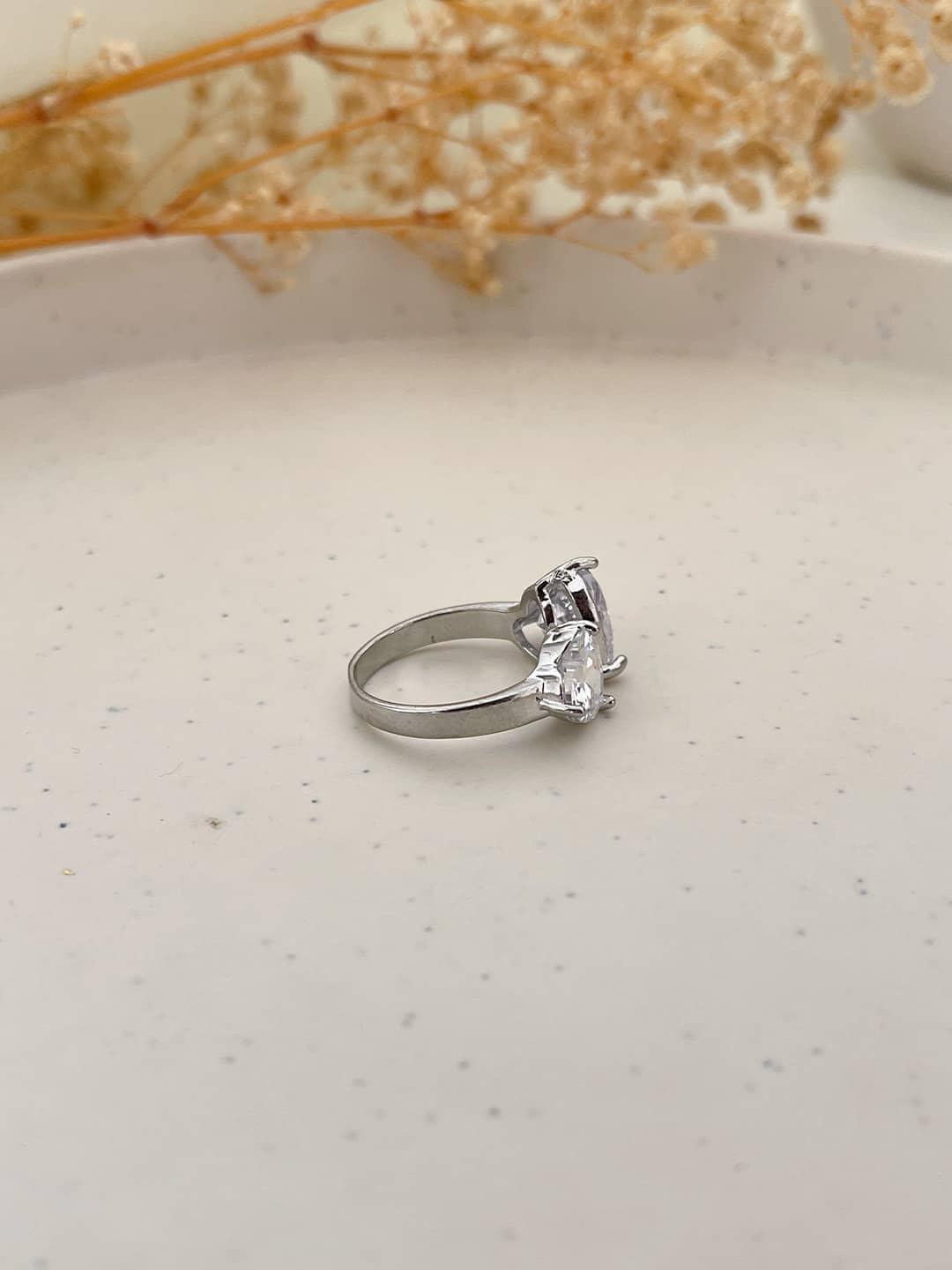 Ishhaara Moissanite Two Stone Engagement Ring 