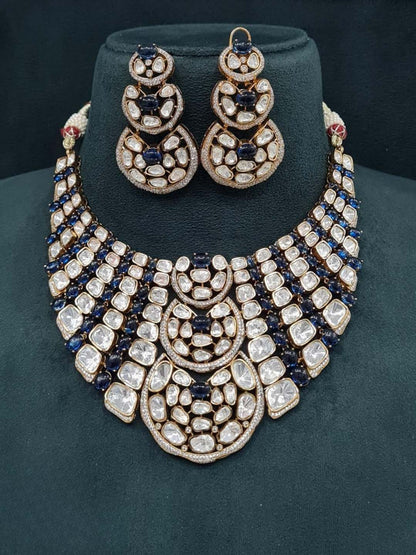Ishhaara Moissanite Uncut Polki Victorian Choker