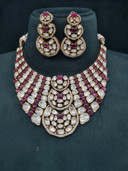 Ishhaara Moissanite Uncut Polki Victorian Choker