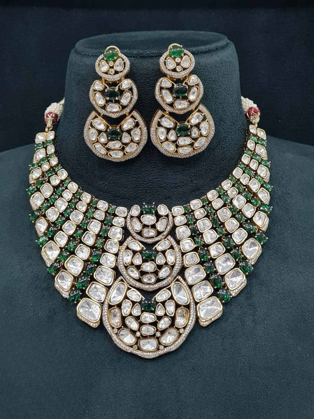 Ishhaara Moissanite Uncut Polki Victorian Choker