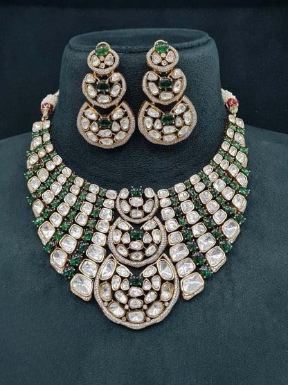 Ishhaara Moissanite Uncut Polki Victorian Choker