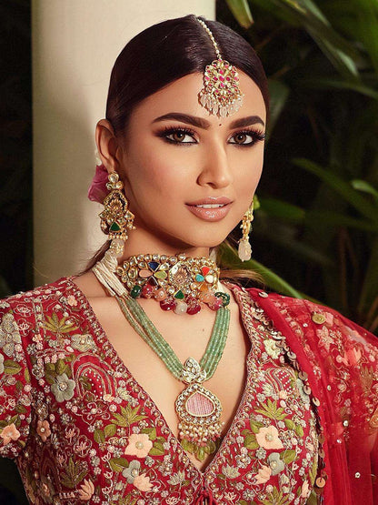 Ishhaara Monalisa Drop Pearl And Cheed Beaded Haar