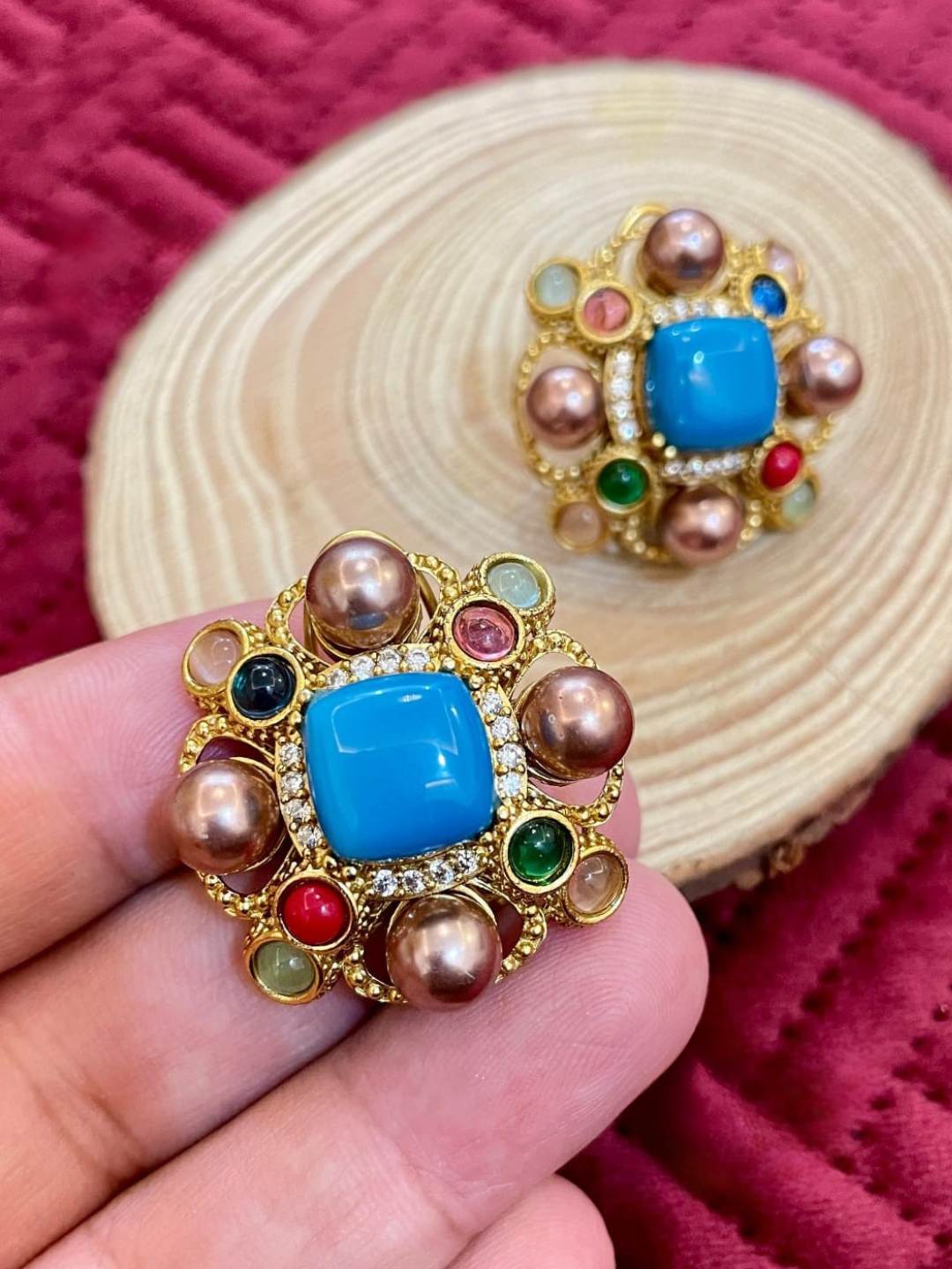 Ishhaara Monalisa Stone Studded And Beaded Earrings