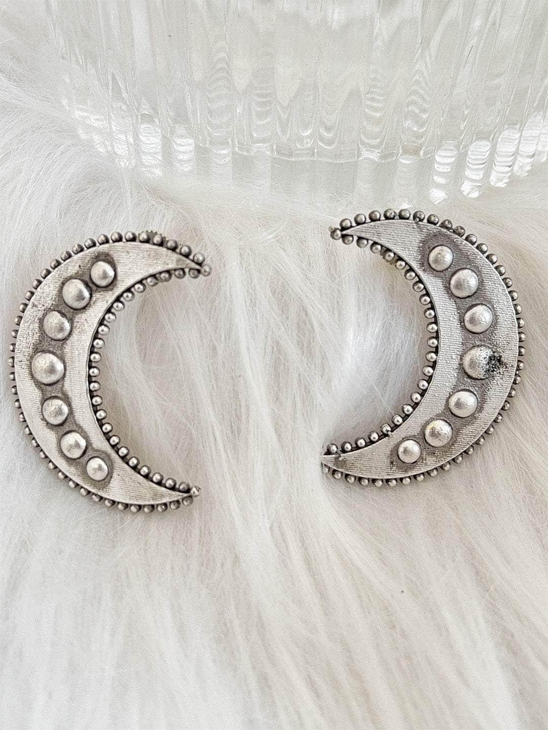 Ishhaara Moon Design Stud Earrings
