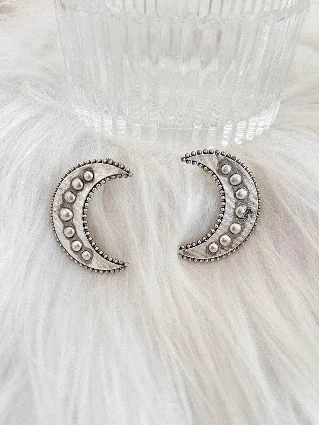 Ishhaara Moon Design Stud Earrings