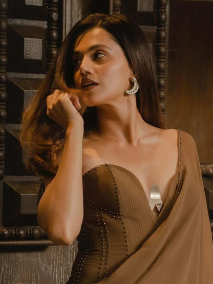 Ishhaara Moon Design Stud Earrings