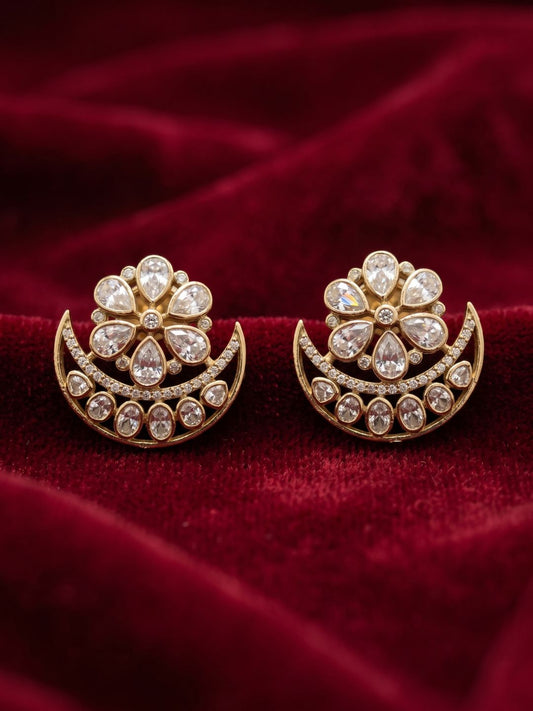 Ishhaara Moon Shaped Drop Earrings