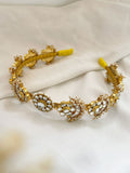 Ishhaara Moon Shaped Polki Kundan Studded Hairband