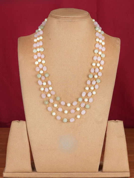 Ishhaara Morganite And Natural Pearl Necklace