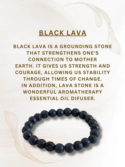 Ishhaara Black Lava Bracelet