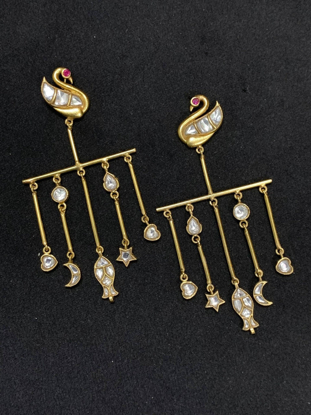 Ishhaara Morni Meenakari Polki Earrings