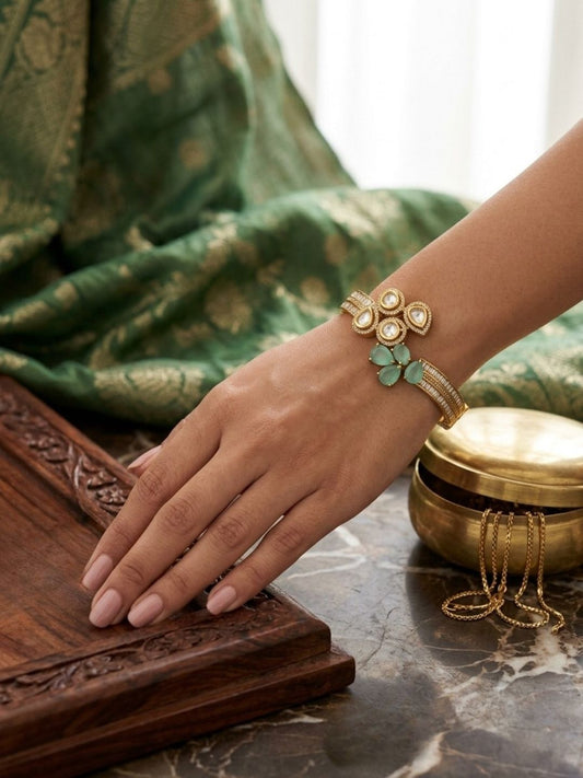 Ishhaara Mosanite Kundan Polki Cuff
