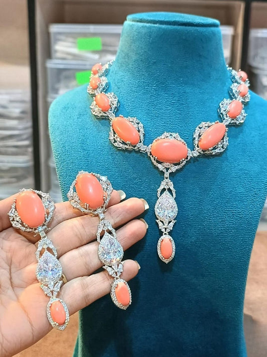 Ishhaara Mossanite Doublet Stone Necklace