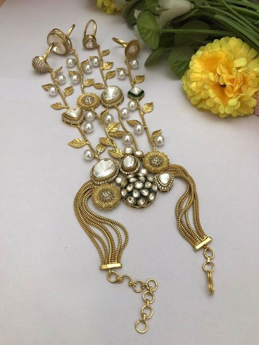Ishhaara Mossinite Kundan Handcuff