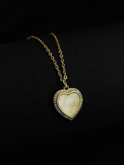 Ishhaara Mother Of Pearl Heart Necklace