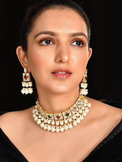 Ishhaara Multi Color Kundan Polki Choker Set