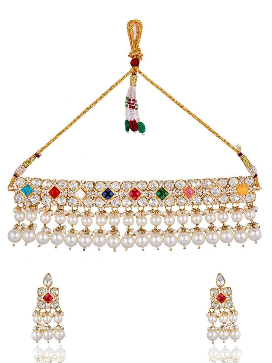 Ishhaara Multi Color Kundan Polki Choker Set