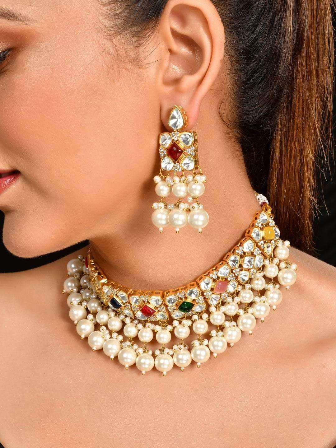 Ishhaara Multi Color Kundan Polki Choker Set