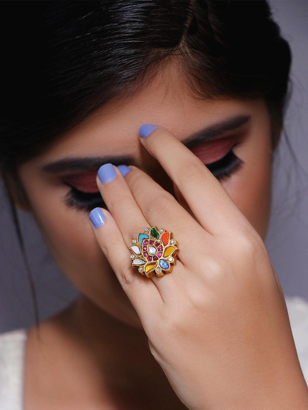 Gorgeous multicolored ring hotsell