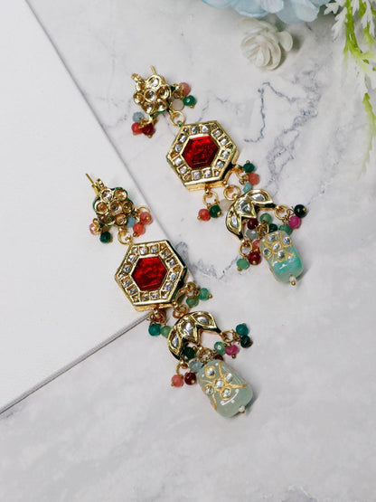 Ishhaara Multi Color Navratna Stone Choker Set