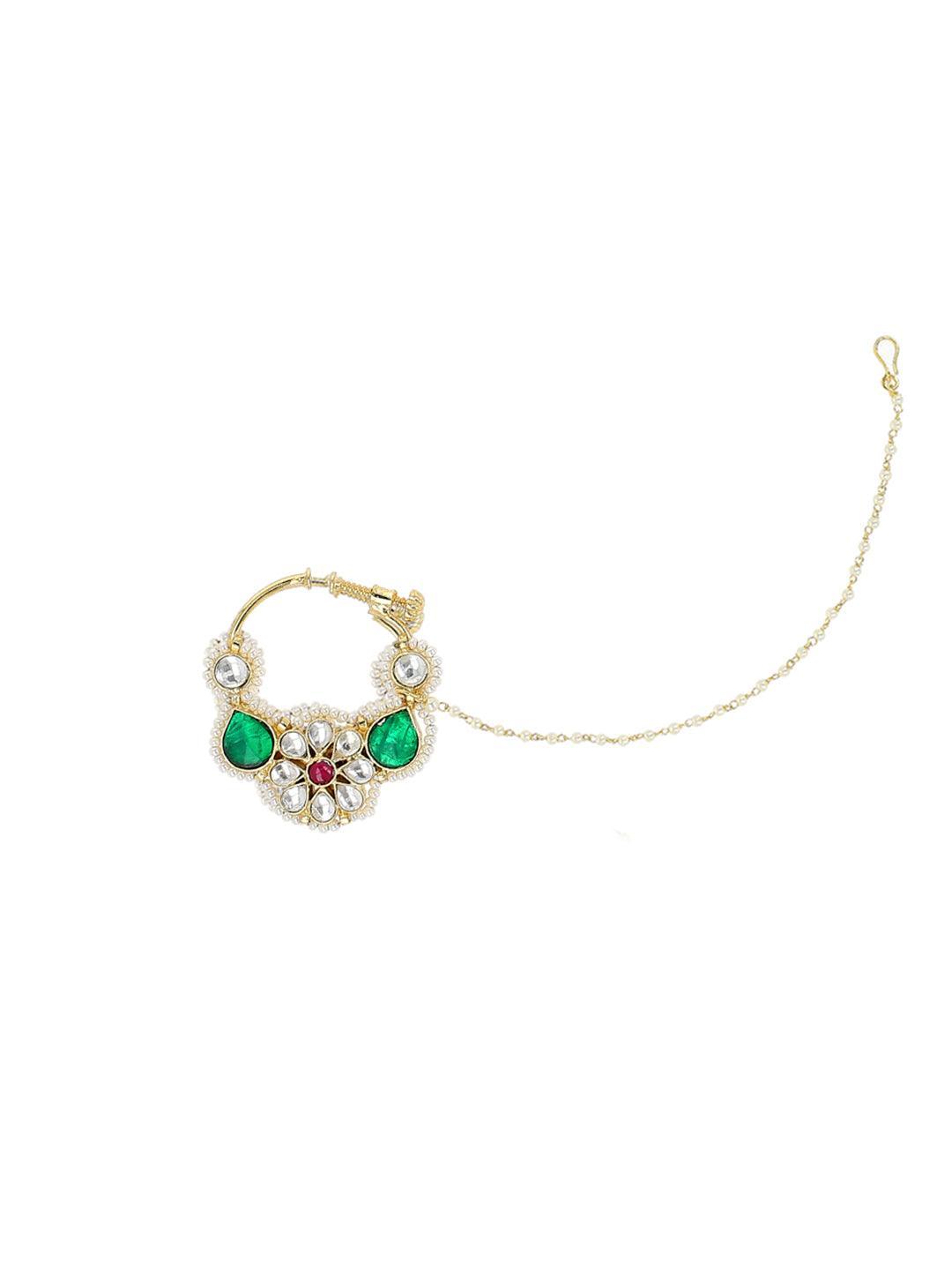 Ishhaara Multi Color Patchi Kundan Nath