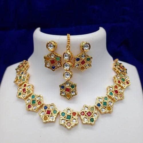 Ishhaara Multi Color Star Necklace Set