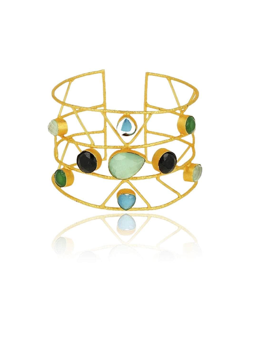 Ishhaara Multi Color Stone Hand Cuff
