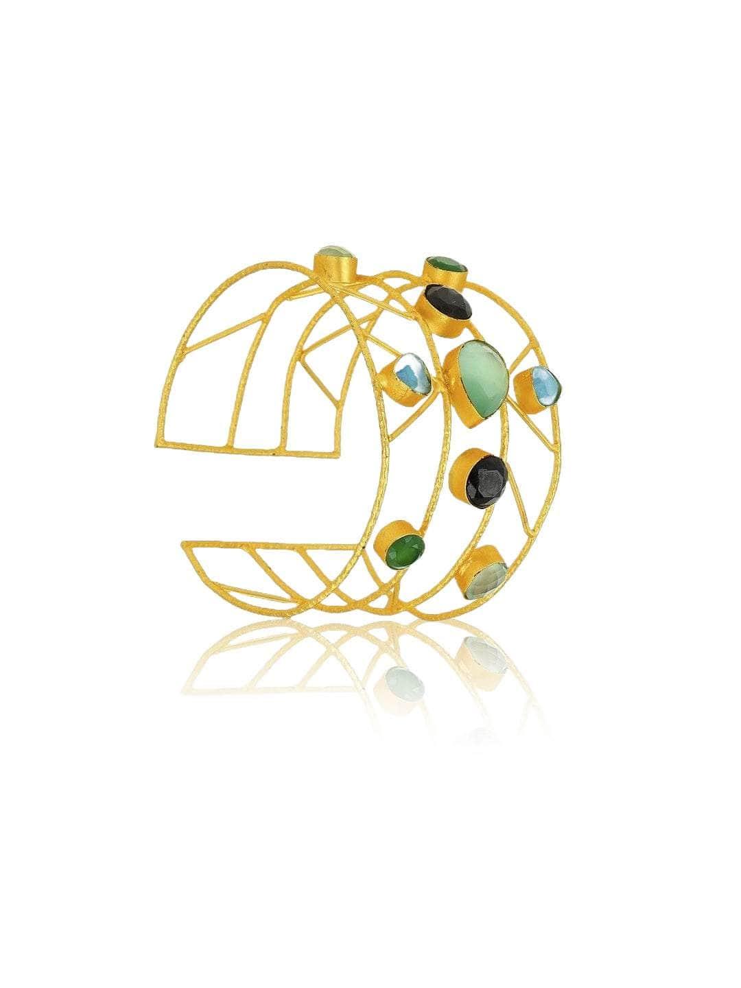 Ishhaara Multi Color Stone Hand Cuff