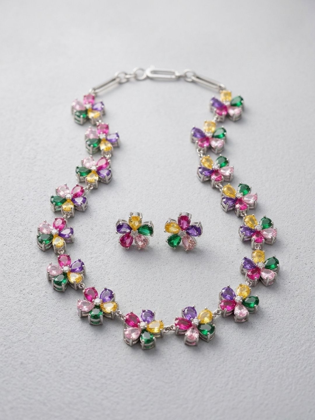 Ishhaara Multi Colored Gem Stone Necklace