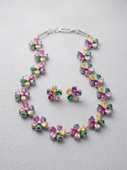 Ishhaara Multi Colored Gem Stone Necklace