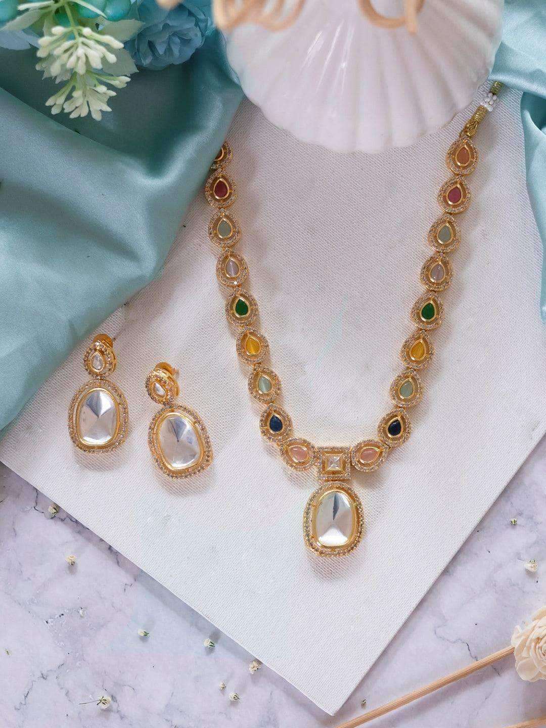 Ishhaara Multi Colour Stone Studded Necklace