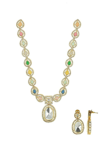 Ishhaara Multi Colour Stone Studded Necklace