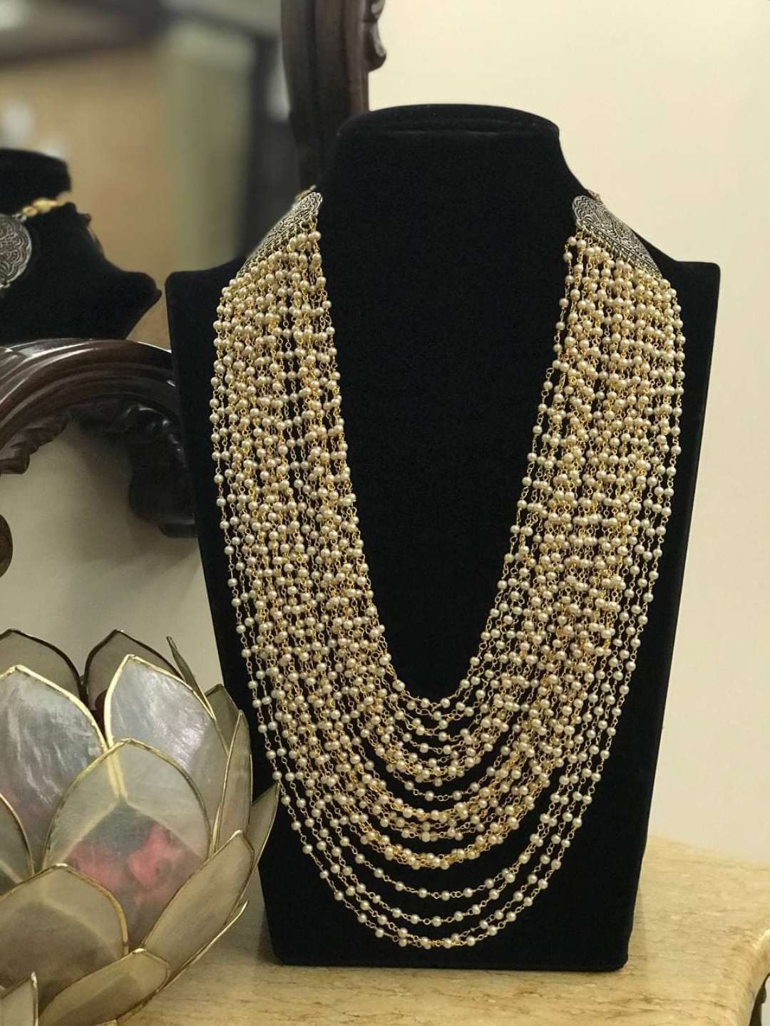 Ishhaara Multi Layered Pearl Beaded Long Necklace