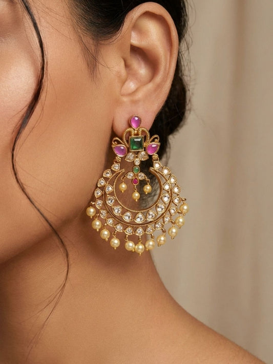 Ishhaara Multi Leafy Chandbali Earring