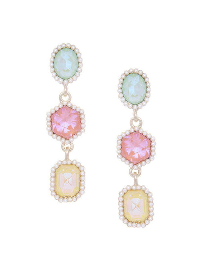 Ishhaara Natasha Luthra In Geometric 3 Tiered Earrings Rouge