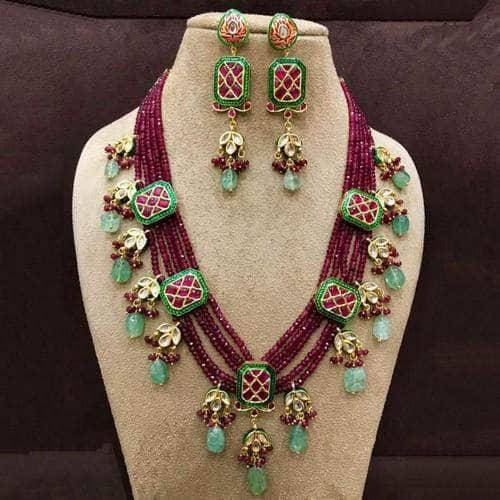 Ishhaara Multi Ruby Emerald Motif Set