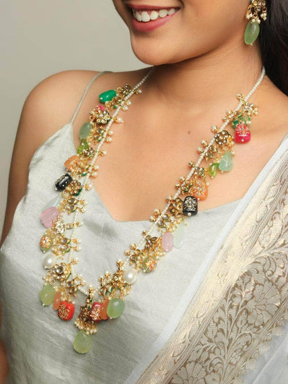 Ishhaara Multi Stone Long Necklace