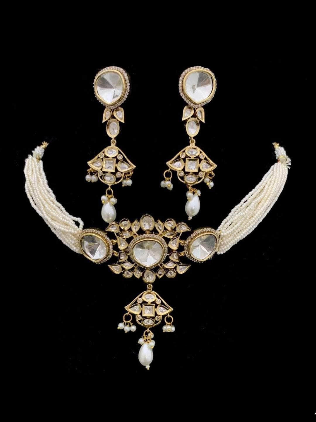 Ishhaara Multi String Drop Kundan Necklace