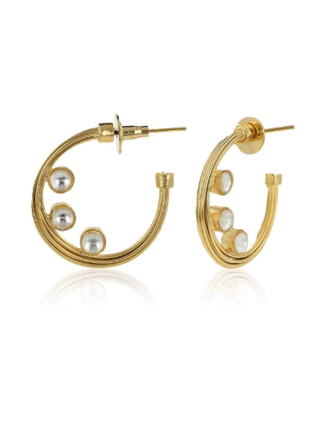 Ishhaara Multi Wire Dimaond Hoop Earrings