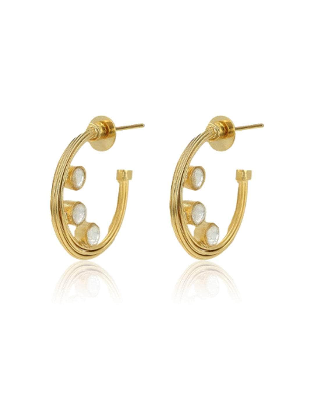 Ishhaara Multi Wire Dimaond Hoop Earrings