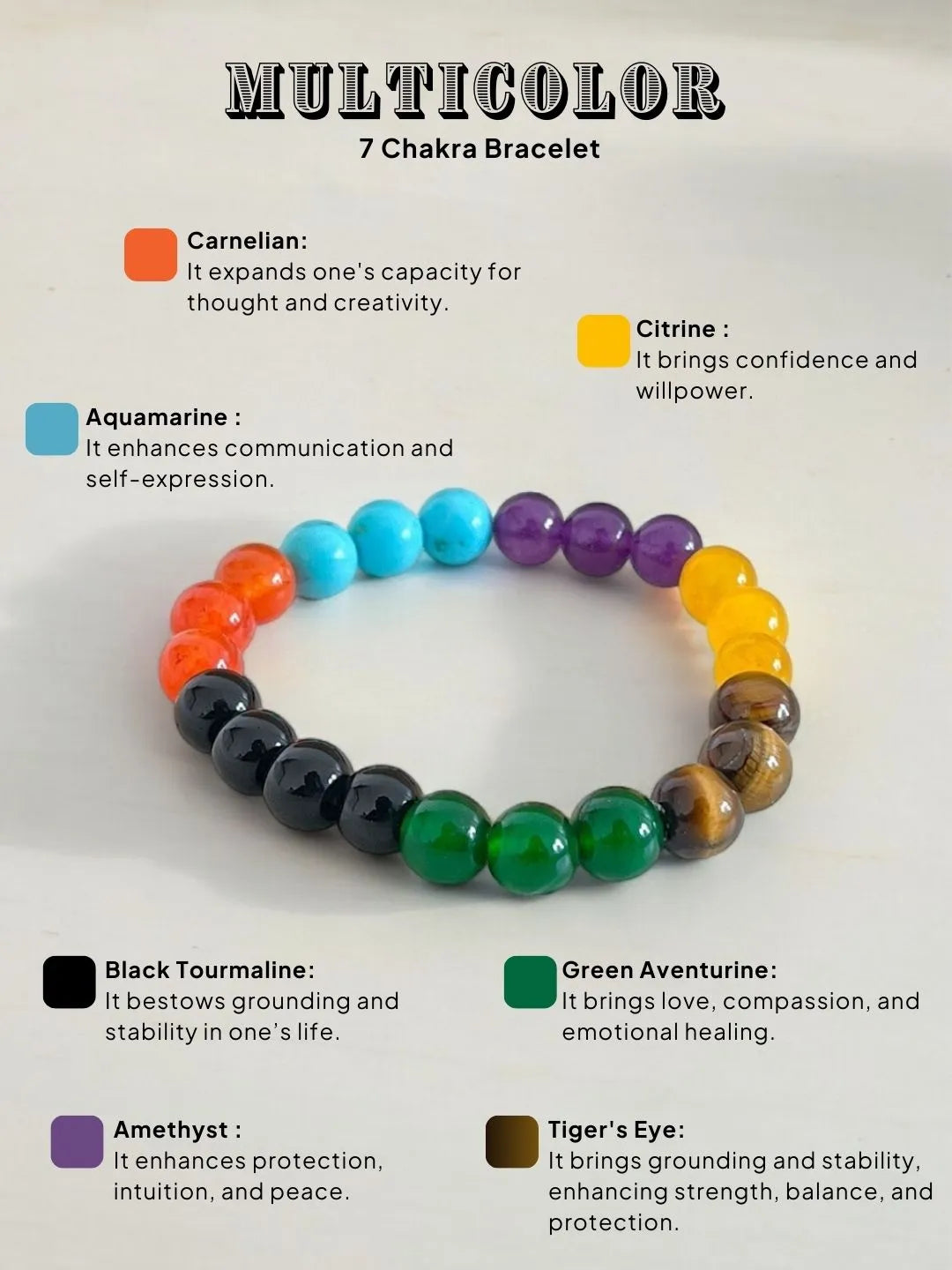 Ishhaara Multicolor 7 Chakra Bracelet