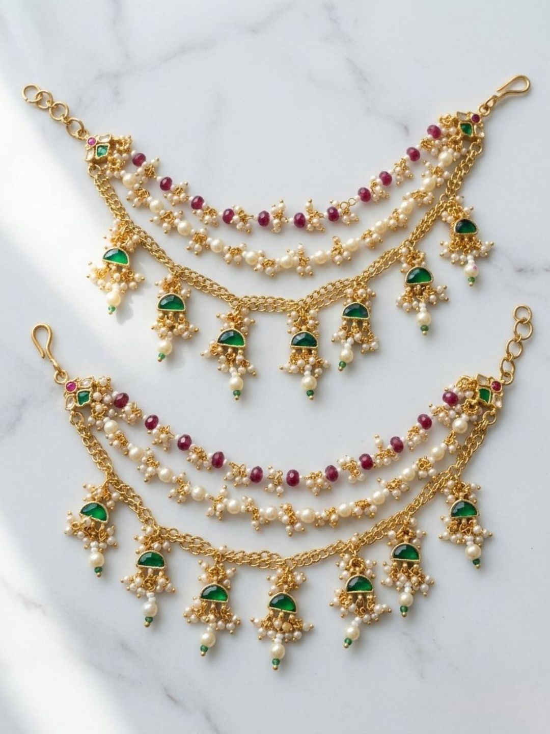 Ishhaara Multicolor Antique Ear Chains