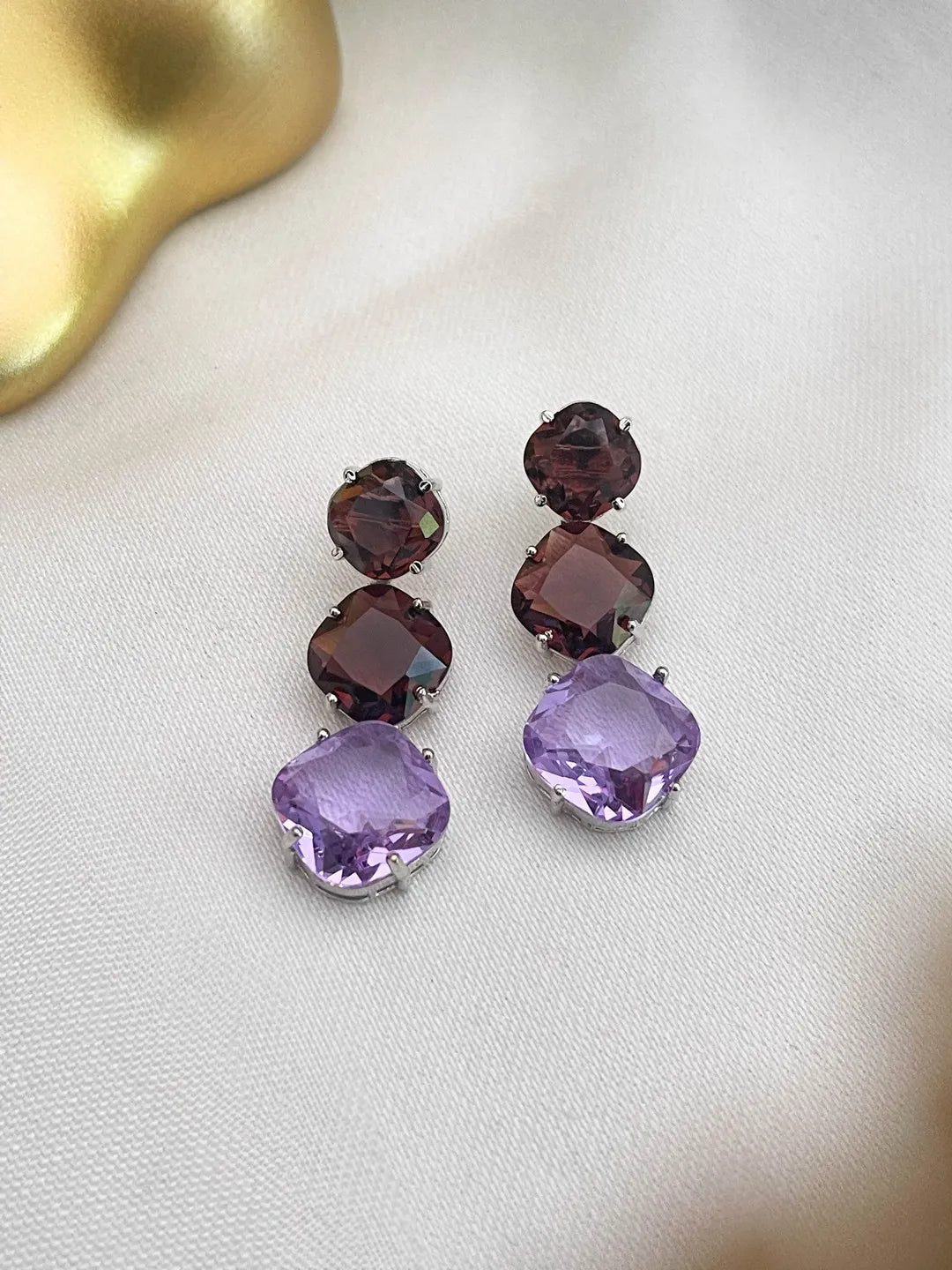 Ishhaara Multicolor Classic Stone Studded Earrings