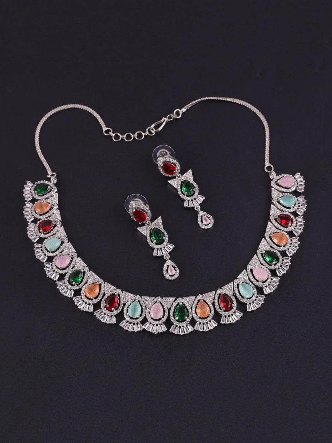 Ishhaara Contemporary Multi American Diamond Jewellery Set