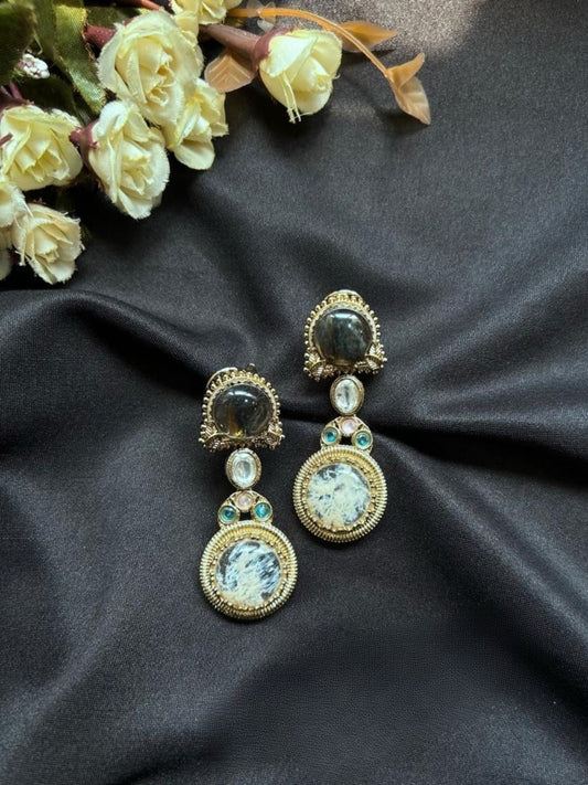 Ishhaara Multicolor Designer Stone Dangler Earrings