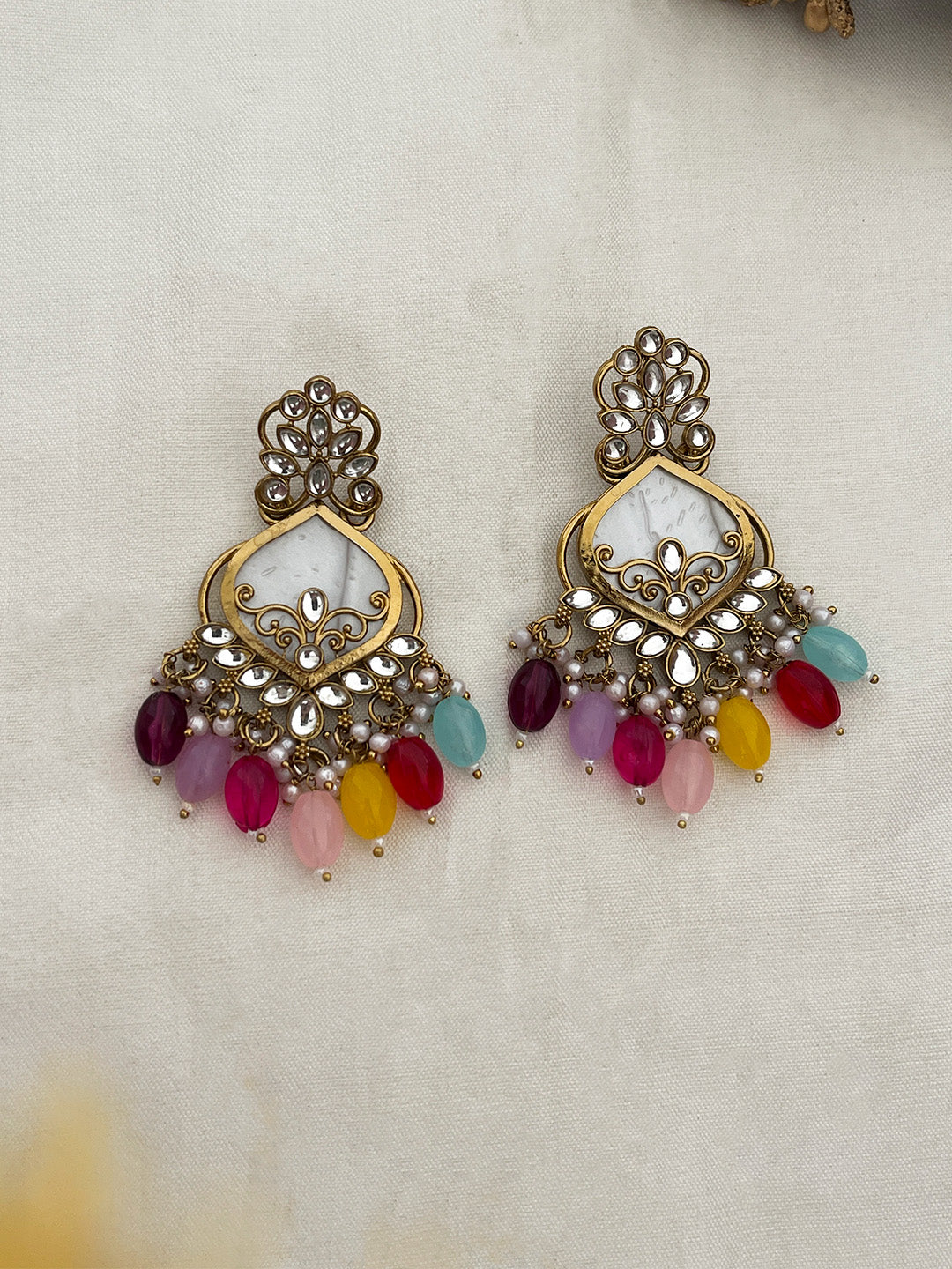 Ishhaara Multicolor Elegant Kundan Danglers