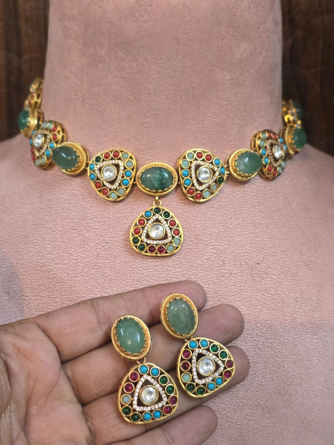 Ishhaara Multicolor Elegant Stone Studded Necklace