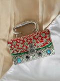 Ishhaara Exclusive Hand Carved High Quality German Silver Clutch