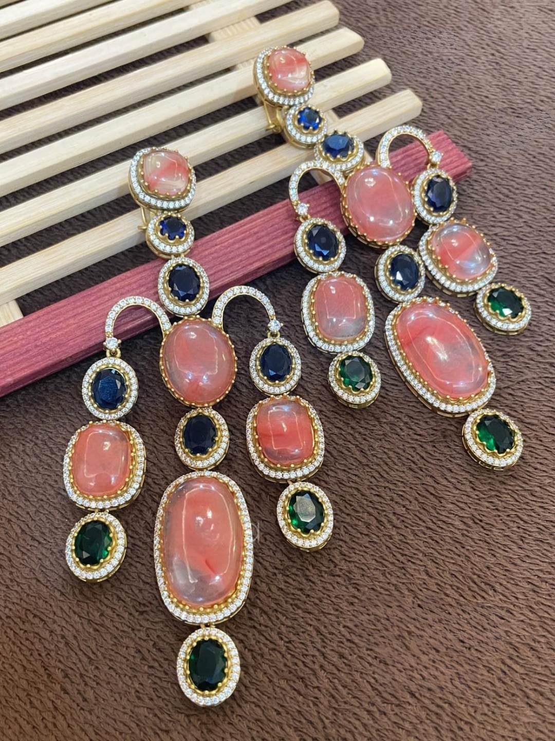 Ishhaara Multicolor Gemstone Dangler Earrings