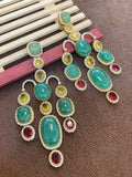 Ishhaara Multicolor Gemstone Dangler Earrings